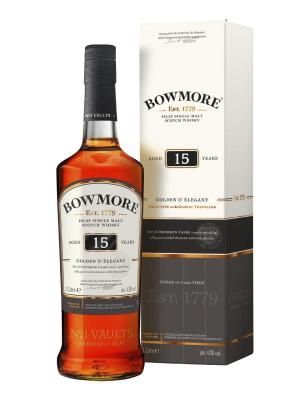 Bowmore 15 Años Gold & Elegant 1 Litro  Estuche